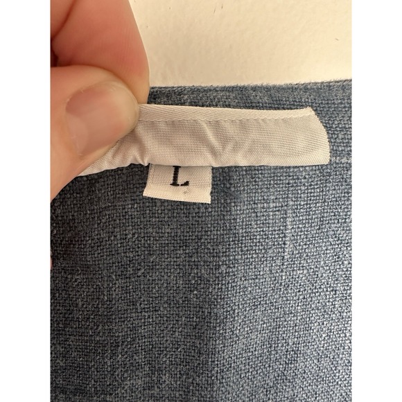 Bryn Walker Tunic Top Size Large Blue Linen Lagenlook Minimalist - Picture 9 of 13